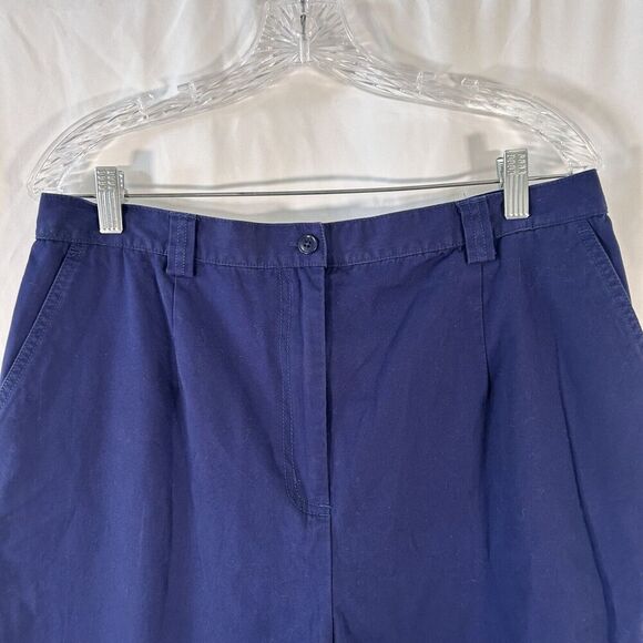 Pendleton Shorts Women's 16 Solid Blue Chino Pockets 7" Inseam 100% Cotton - Picture 2 of 6